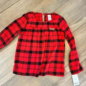 Carter's Red and Black Plaid Long Sleeve Shirt